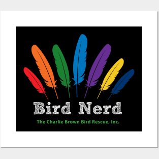 CB bird nerd 2 - white type Posters and Art